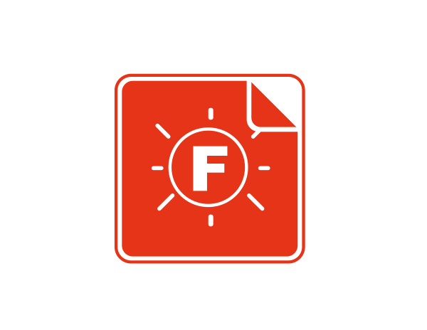 Fluo rode sticker